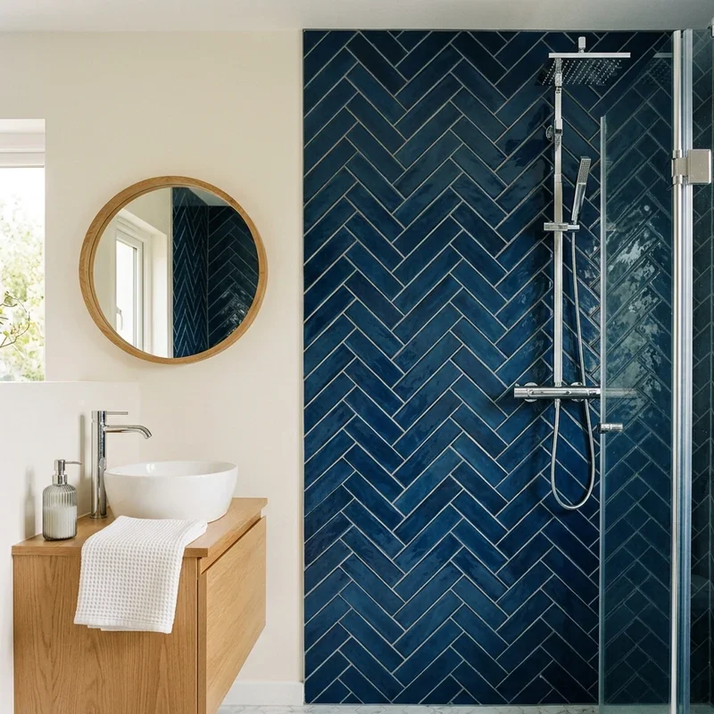Blue Subway Tile Bathroom Ideas