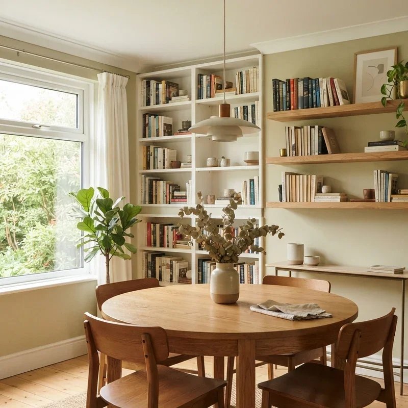 Dining Room with Bookshelves Ideas