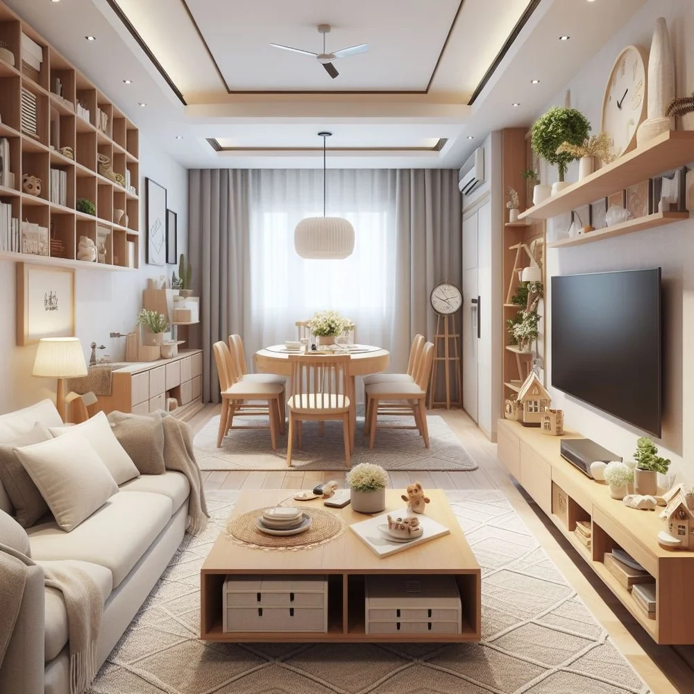 15 Small Living Room Ideas with TV and Dining Table