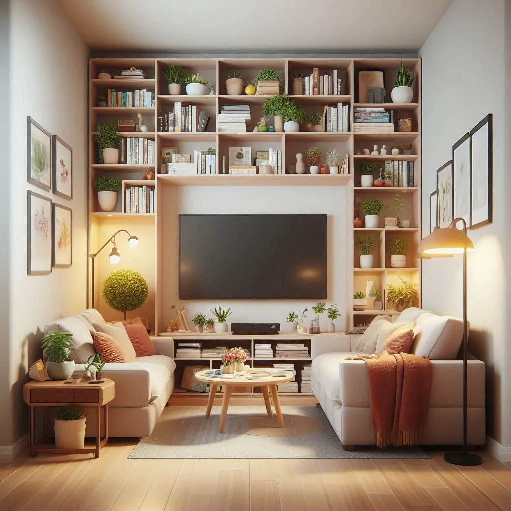 Simple Living Room Ideas for Small Spaces with TV Space-Smart Designs ...