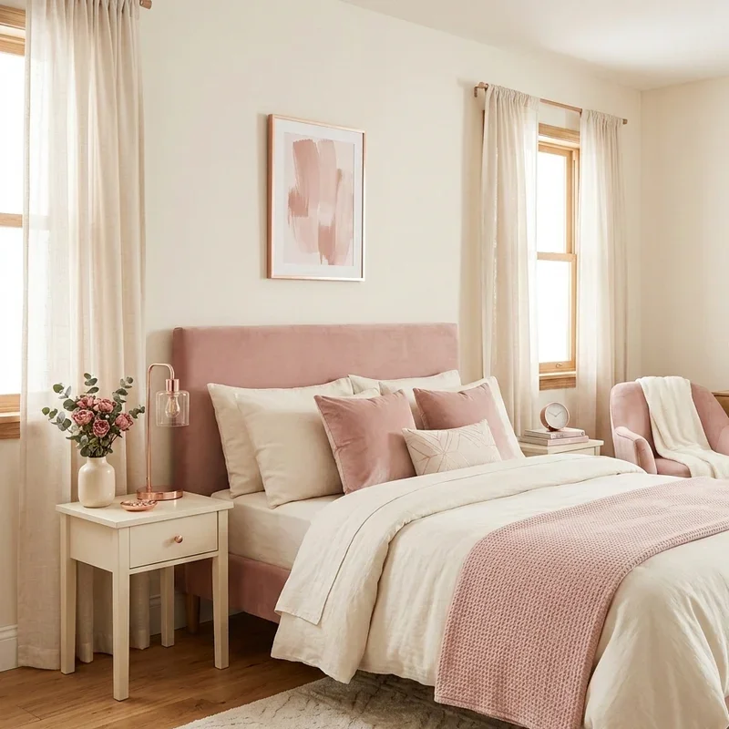 Pink and Cream Bedroom Ideas
