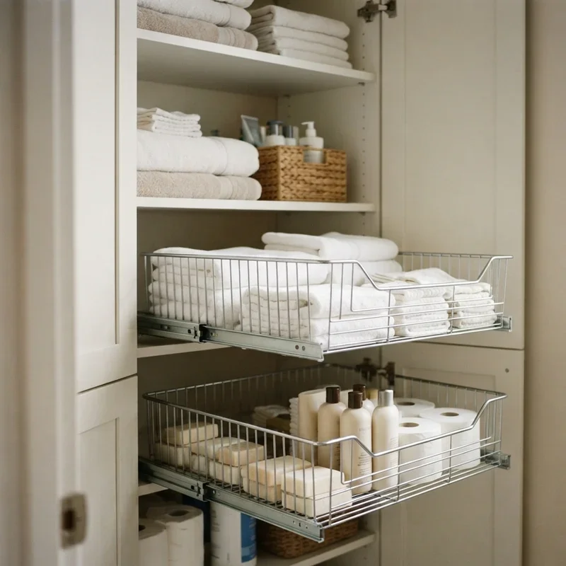 Bathroom Closet Shelf Ideas