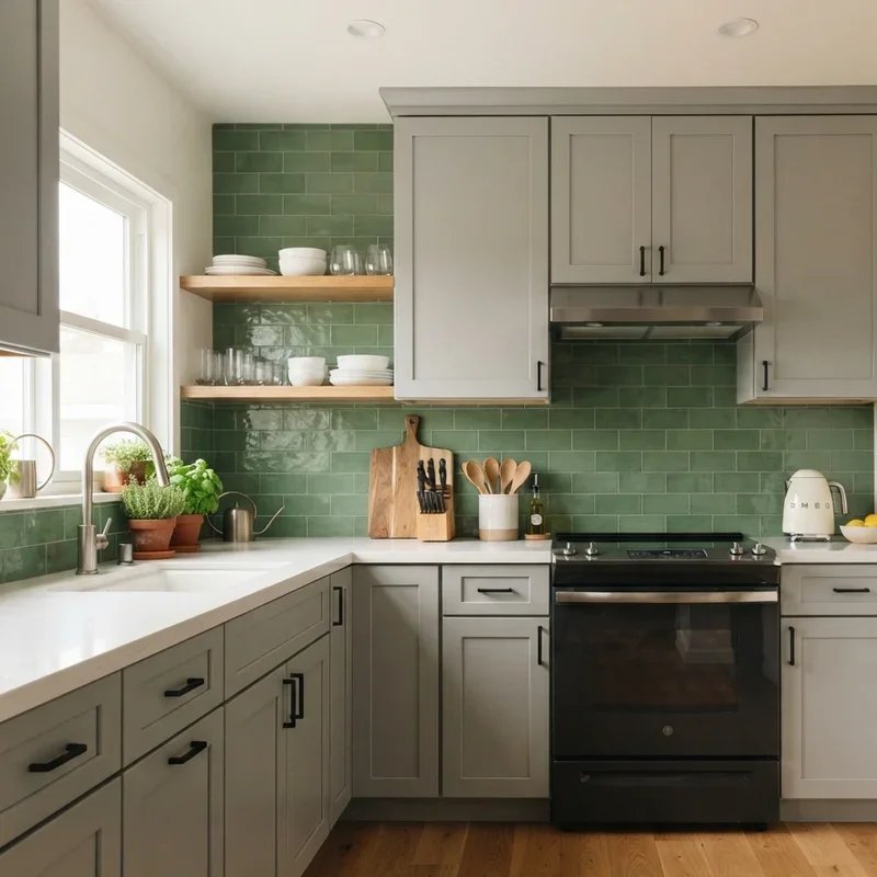 Green and Gray Kitchen Ideas