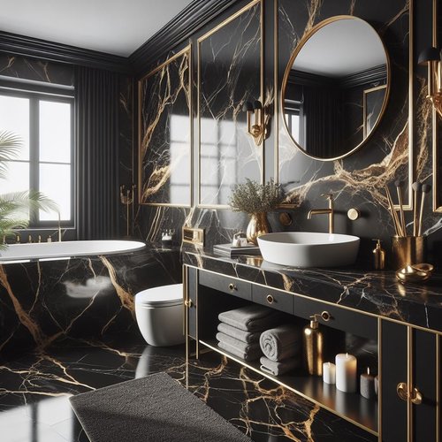15 Luxurious Black and Gold Bathroom Ideas for Elegance