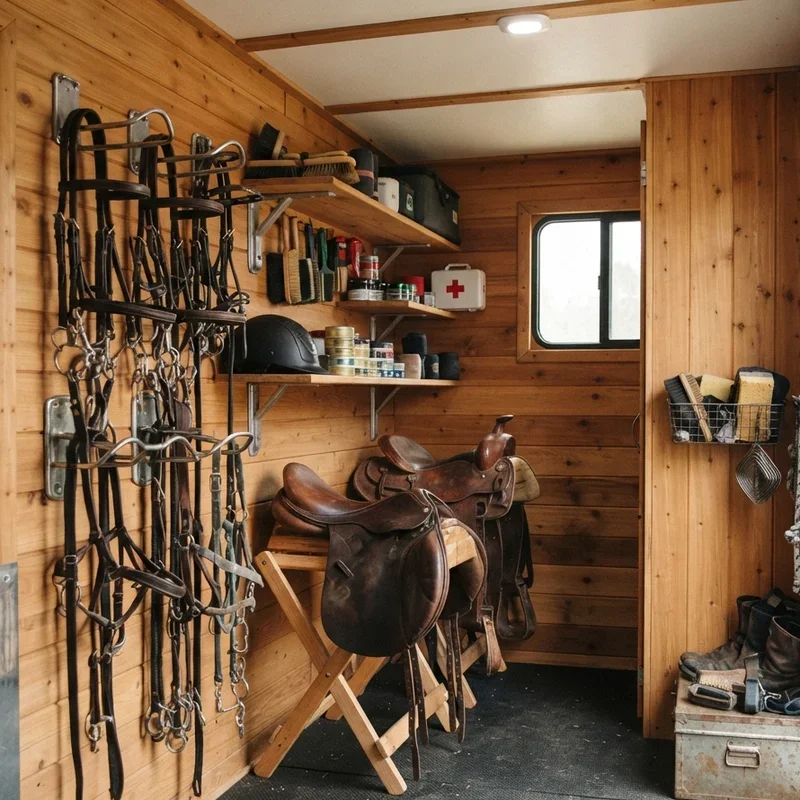 15 Small Horse Trailer Tack Room Ideas for Easy Organization