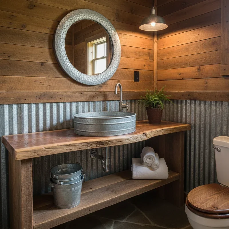Rustic Half Bathroom Ideas