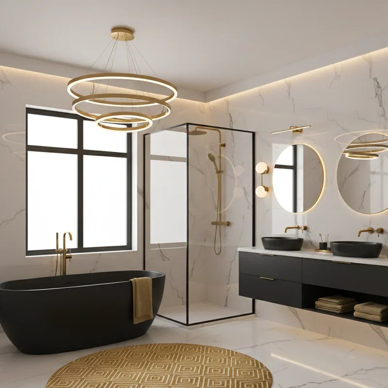 Black White and Gold Bathroom Ideas