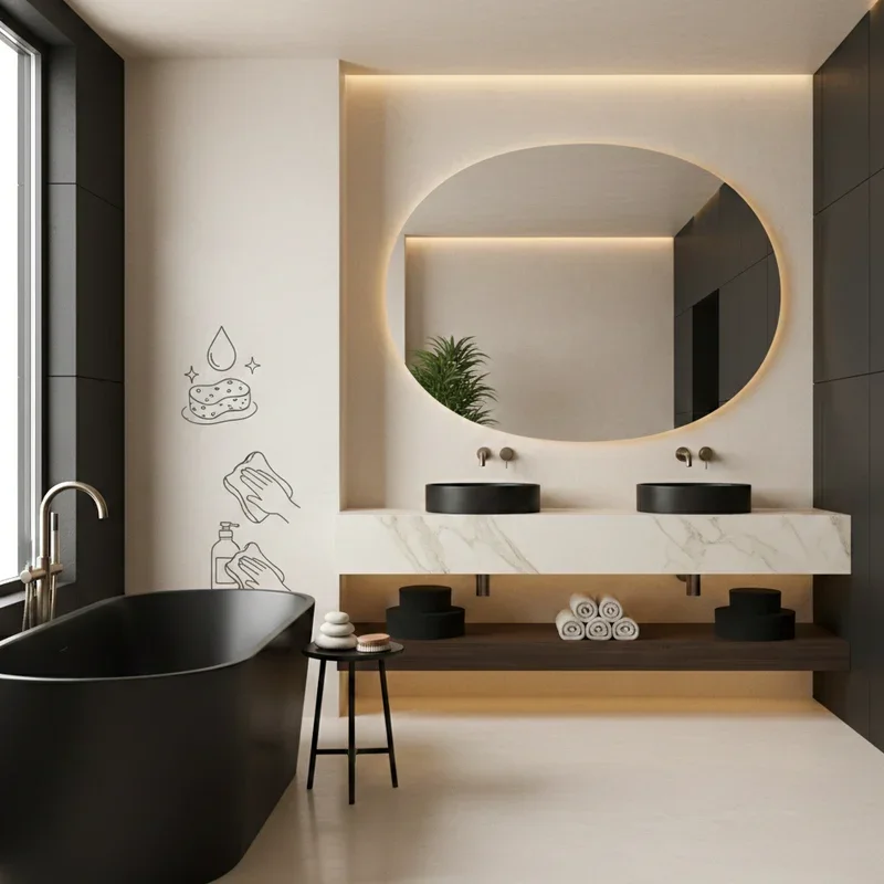 Black and Cream Bathroom Ideas
