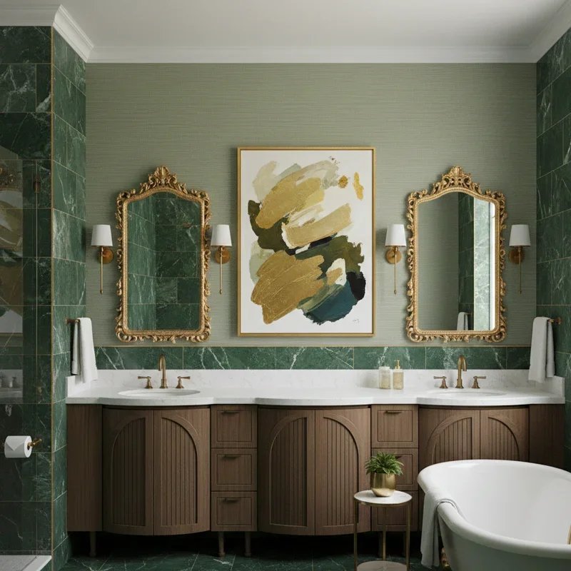 Green and Gold Bathroom Ideas