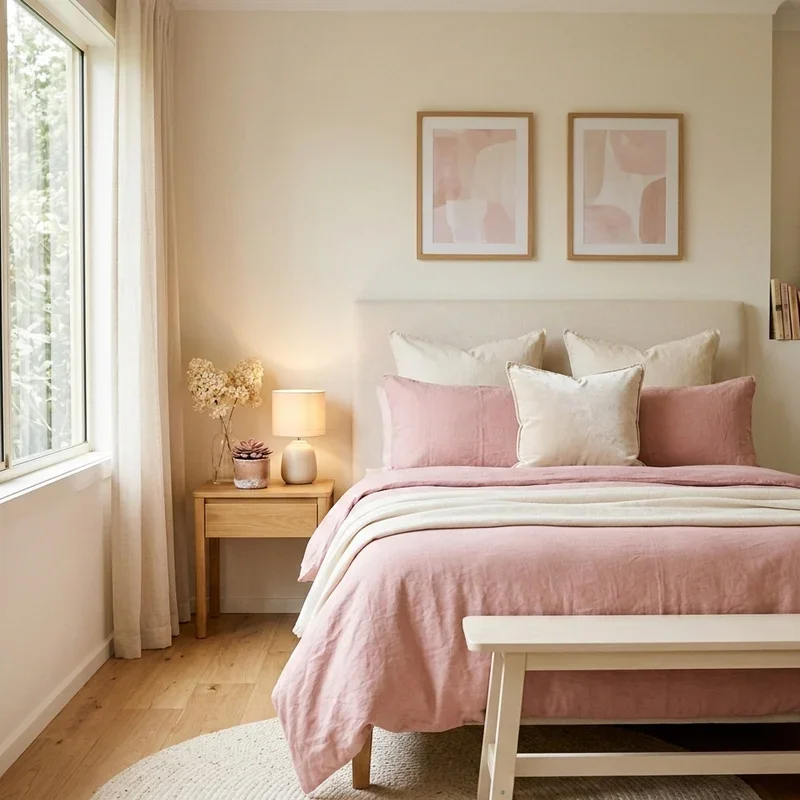 Pink and Cream Bedroom Ideas