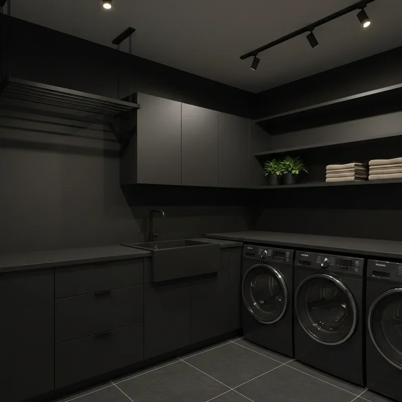 15 Black Laundry Room Ideas for a Sleek Modern Look