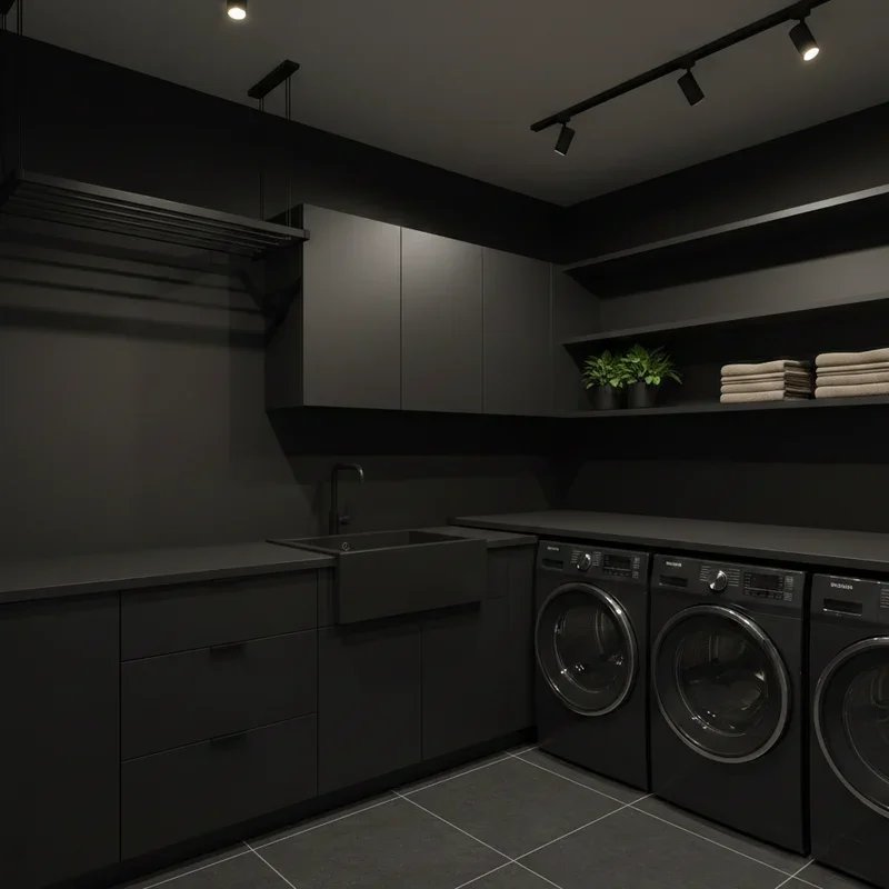 Black Laundry Room Ideas