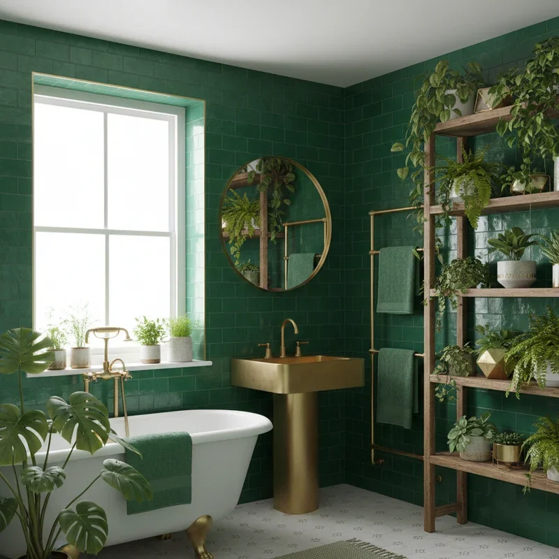 Green and Gold Bathroom Ideas