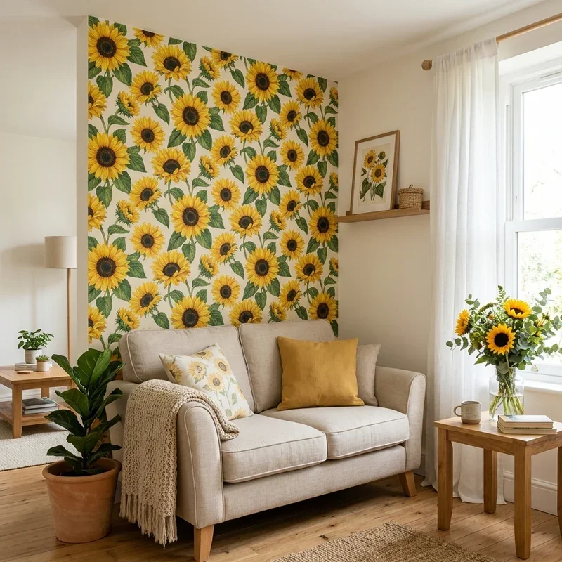 Sunflower Living Room Ideas