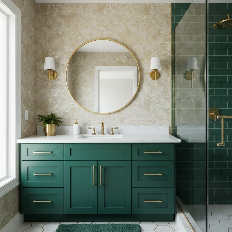 Green and Gold Bathroom Ideas