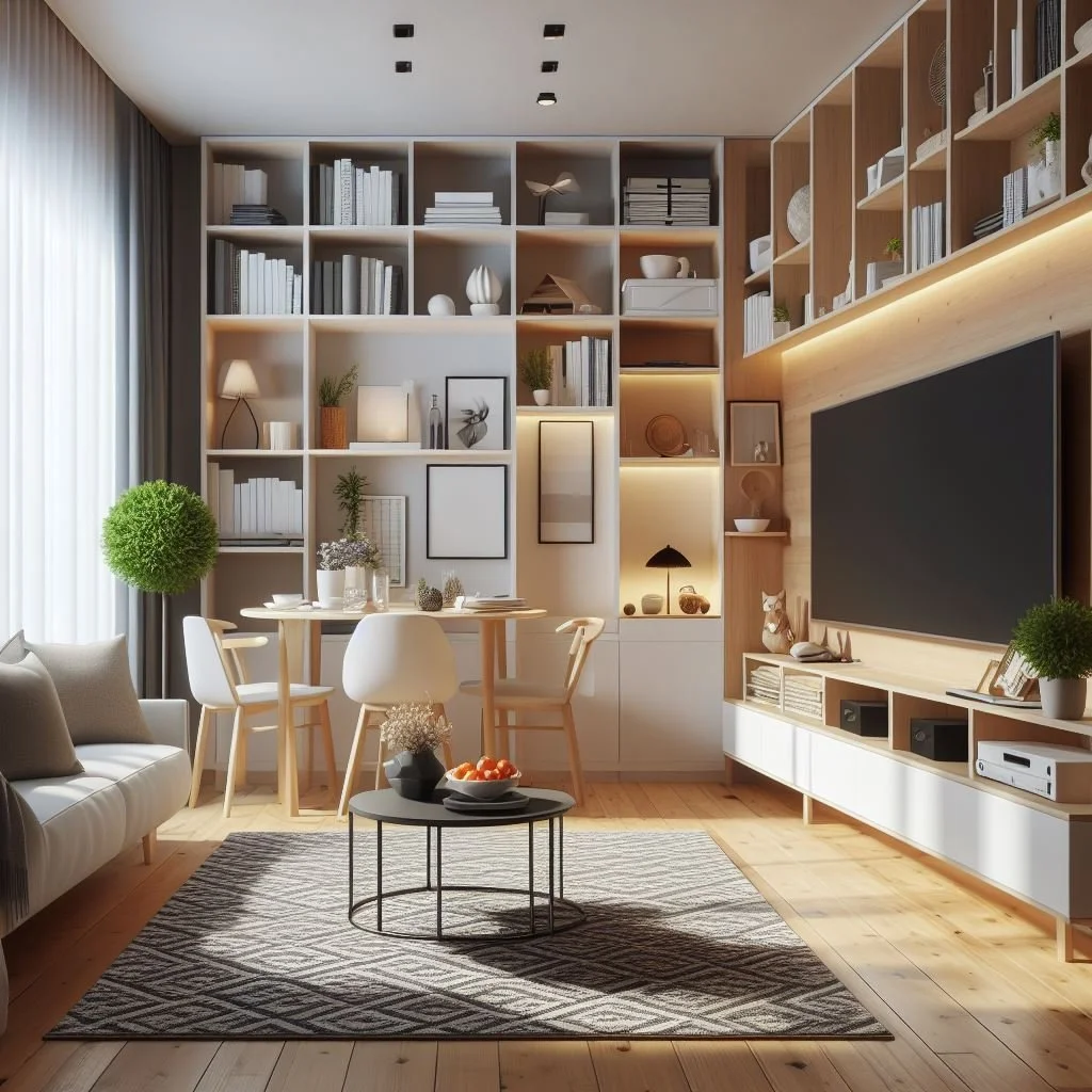 15 Small Living Room Ideas with TV and Dining Table