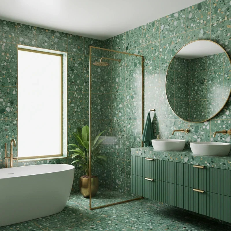 Green and Gold Bathroom Ideas