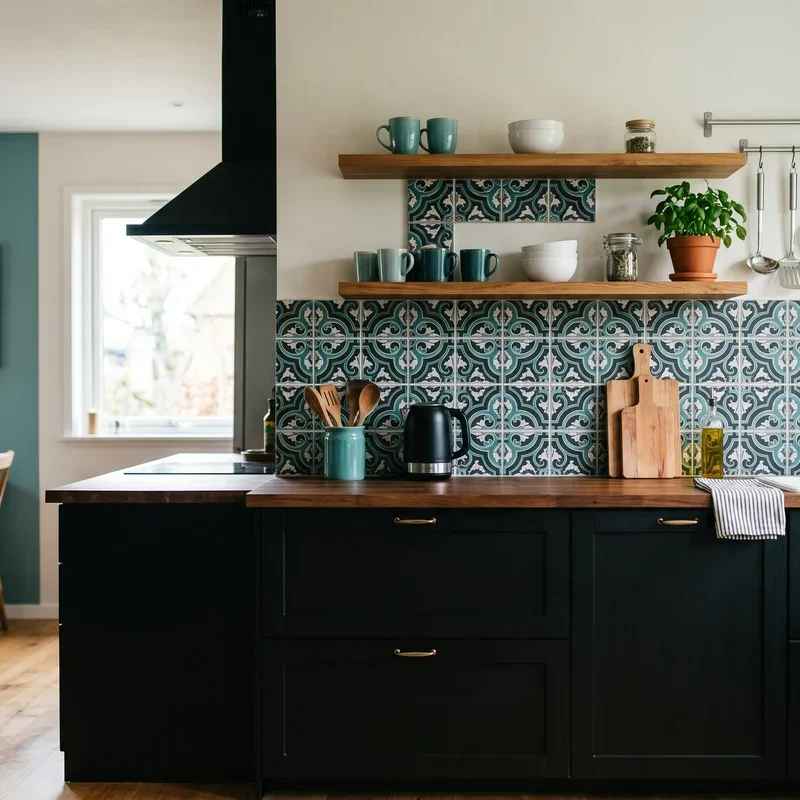 Black and Teal Kitchen Ideas