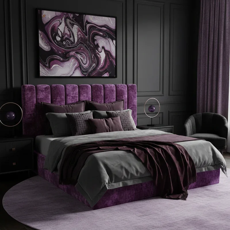 Purple and Black Bedroom Ideas