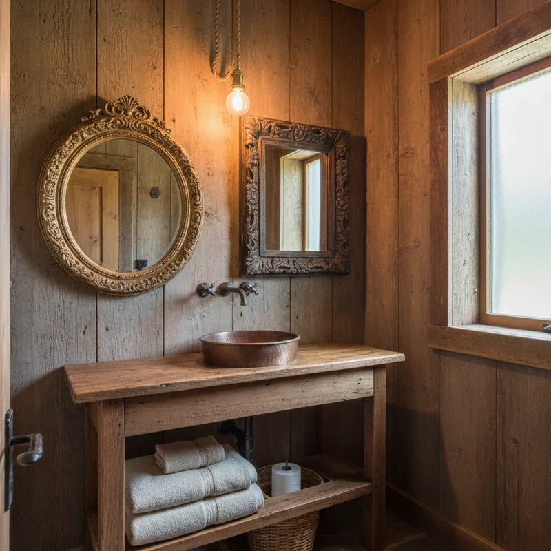 Rustic Half Bathroom Ideas
