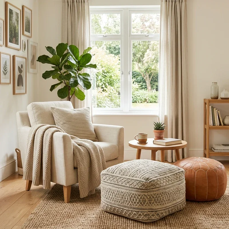 15 Pouf Living Room Ideas for Stylish and Flexible Seating