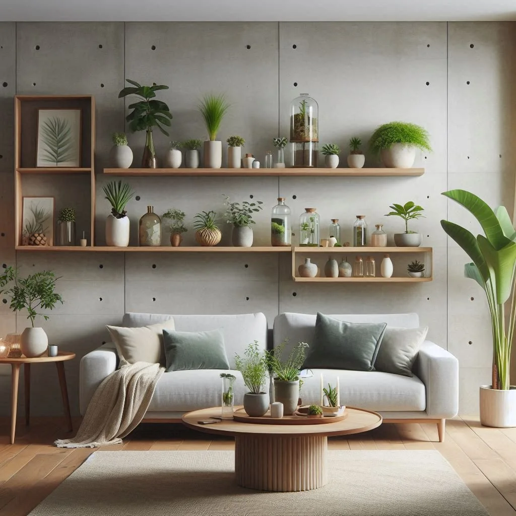 Organic Modern Living Room With Sectional