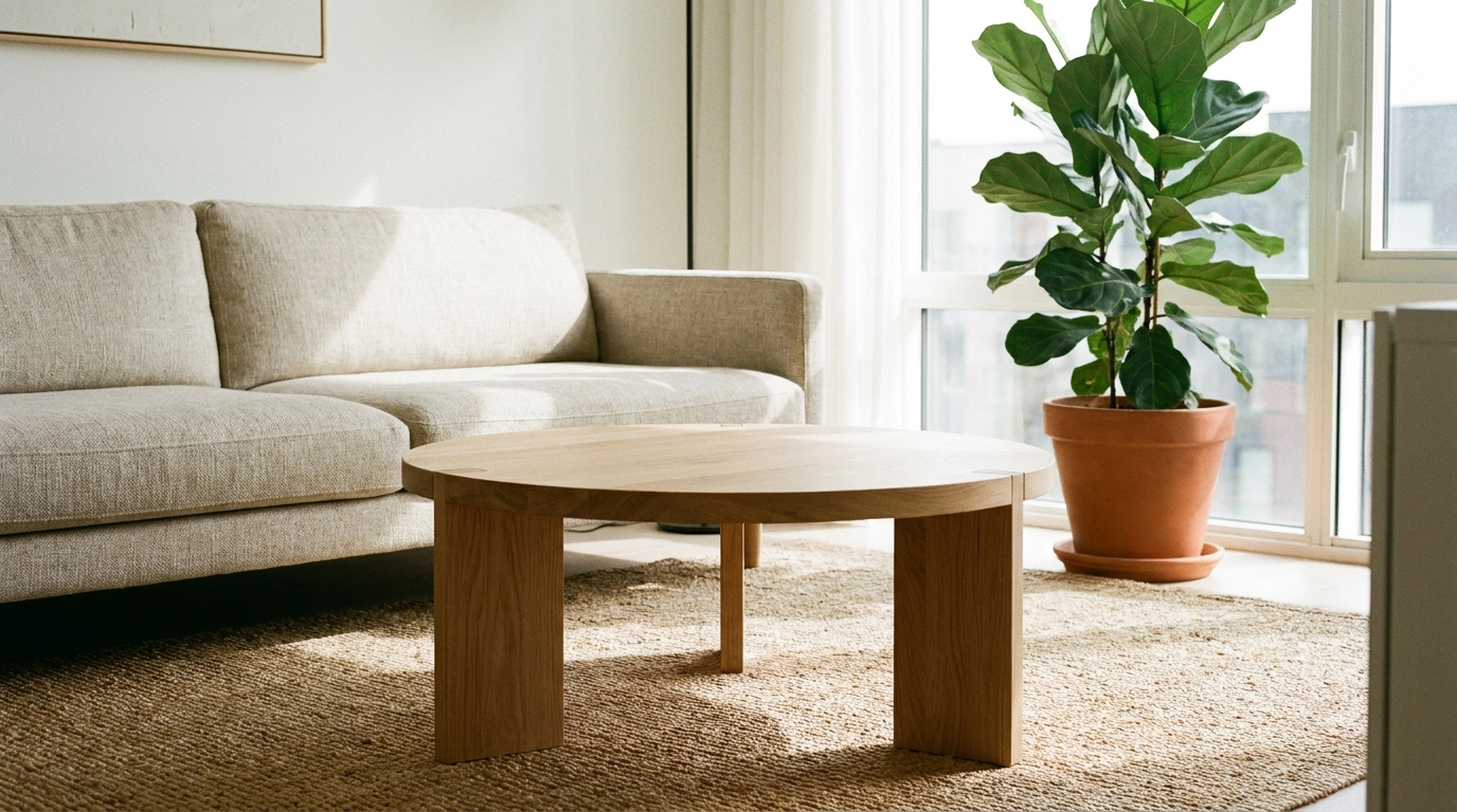 Round Coffee Table Charm: Soft Curves for Busy Living Rooms