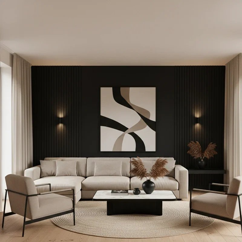 Black and Beige Living Room Ideas