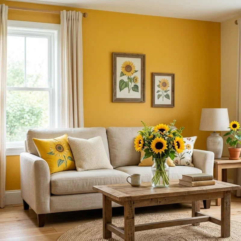 Sunflower Living Room Ideas