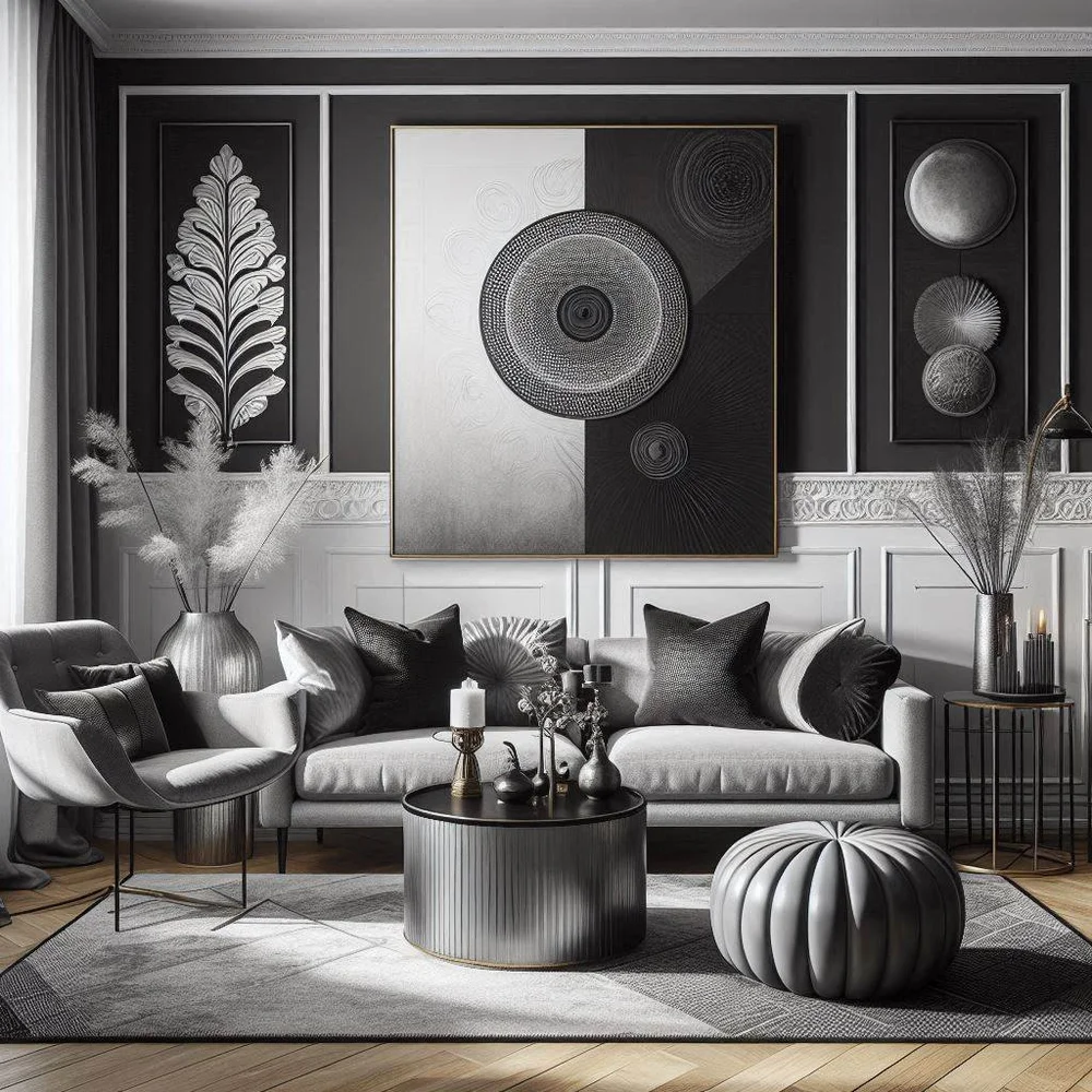 15 Black, White, and Grey Living Room Ideas