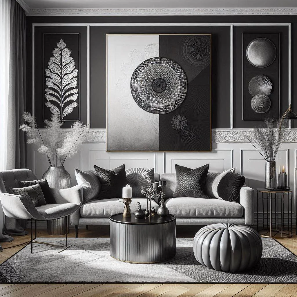 15 Black, White, and Grey Living Room Ideas