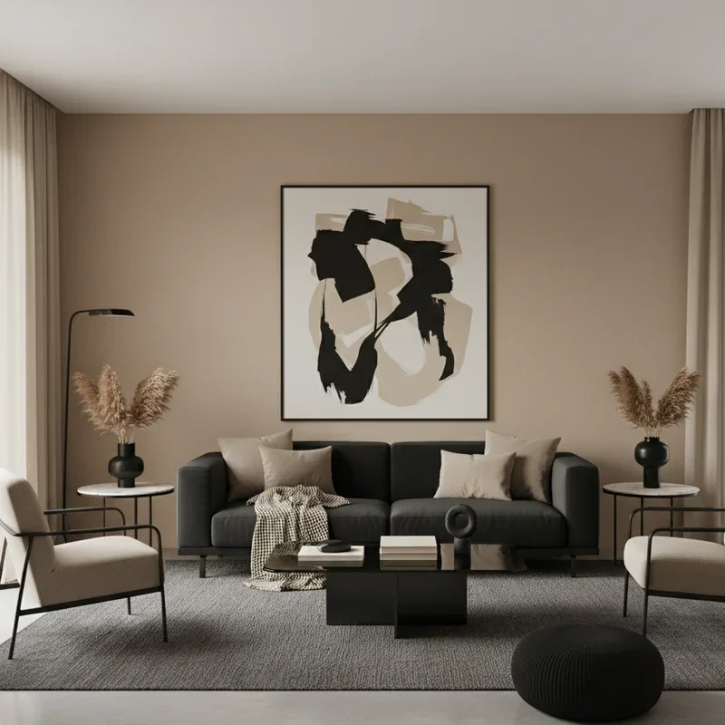 Black and Beige Living Room Ideas