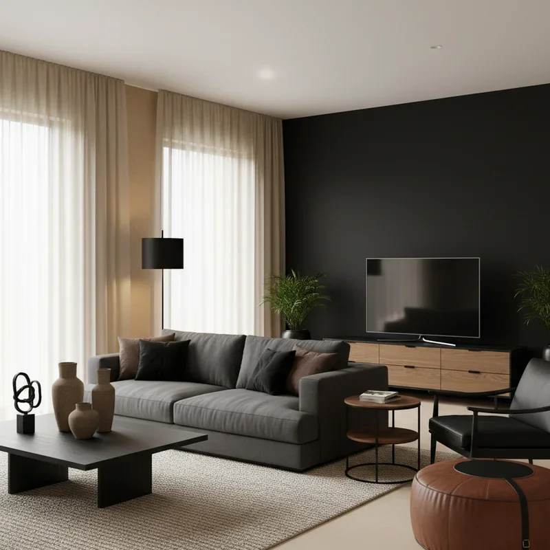 Black and Brown Living Room Ideas
