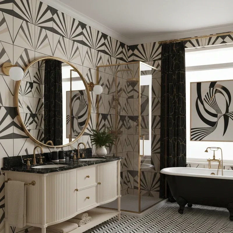 Black and Cream Bathroom Ideas