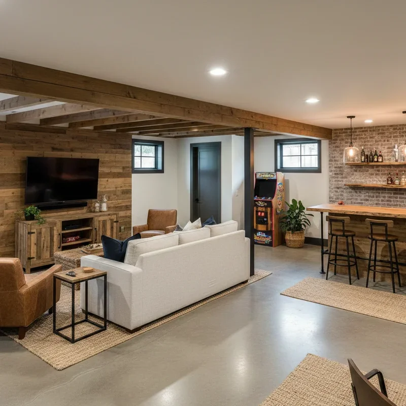 Modern Farmhouse Basement Ideas