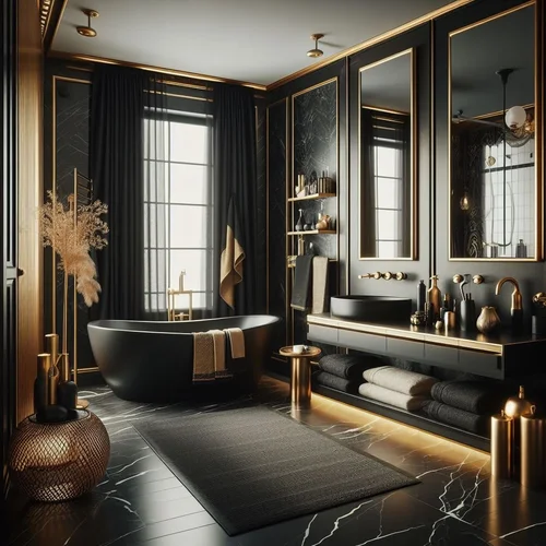 15 Luxurious Black and Gold Bathroom Ideas for Elegance