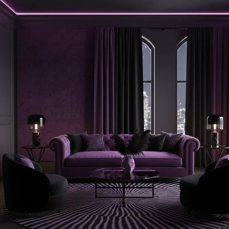 Black and Purple Room Ideas
