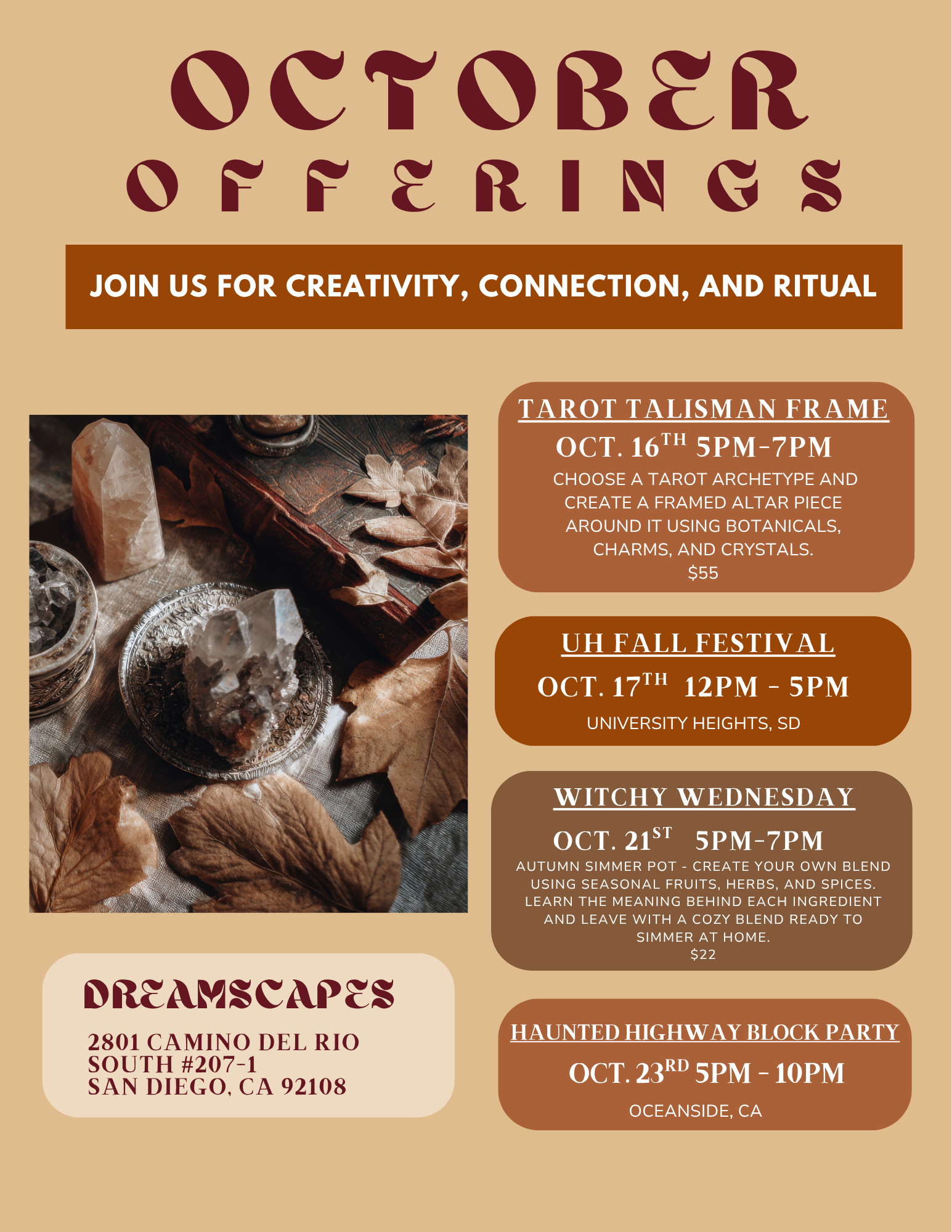 monthy offerings; san diego workshkops, witchy, apothercary, oddities.png