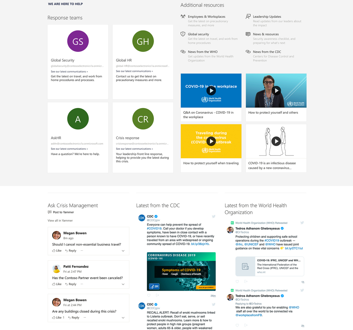 SharePoint Crisis Management Site Example
