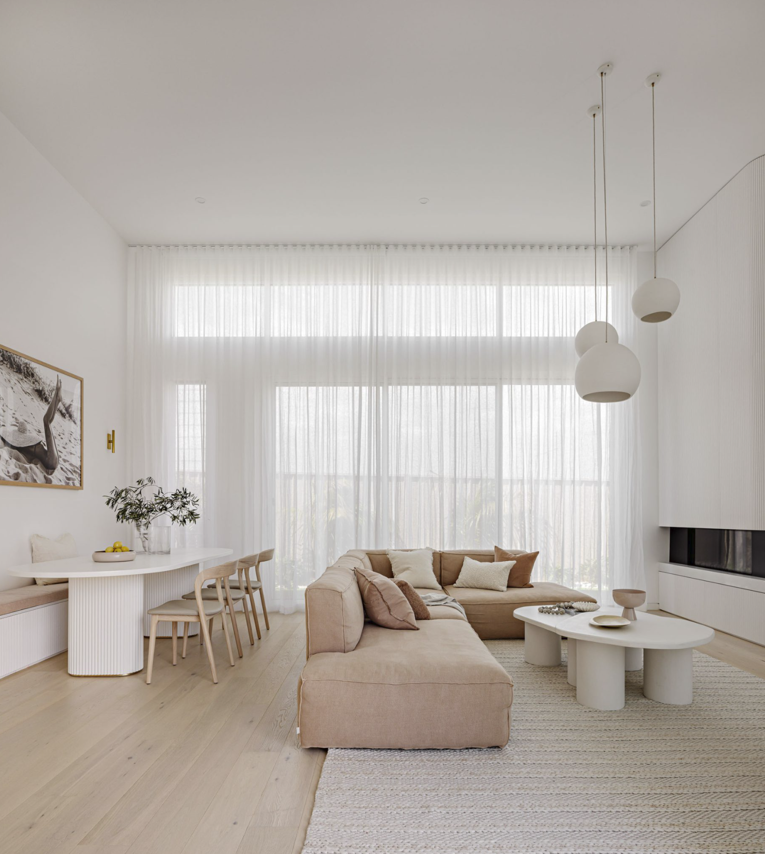 lounge area in modern coastal designer home