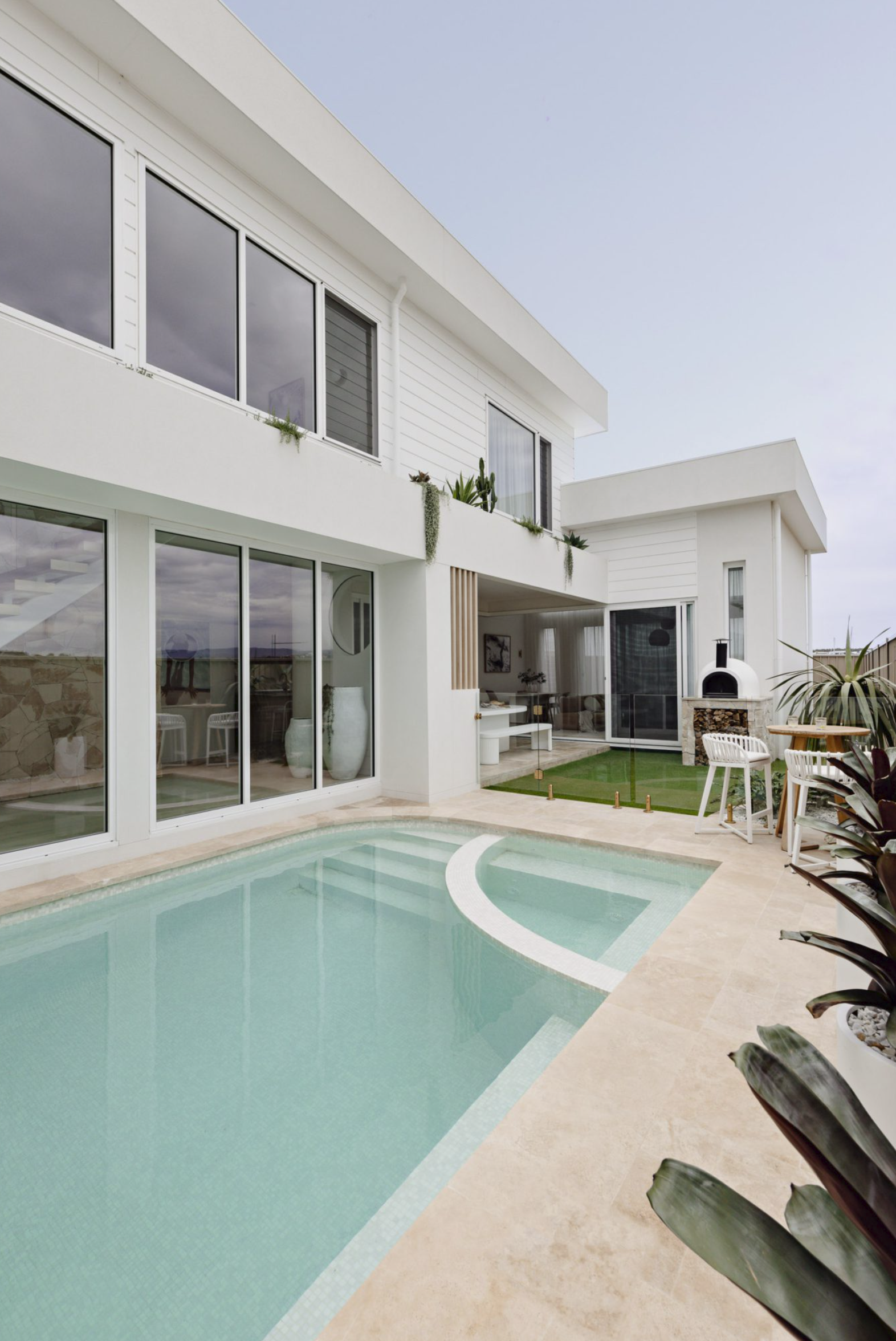 outdoor pool area coastal house