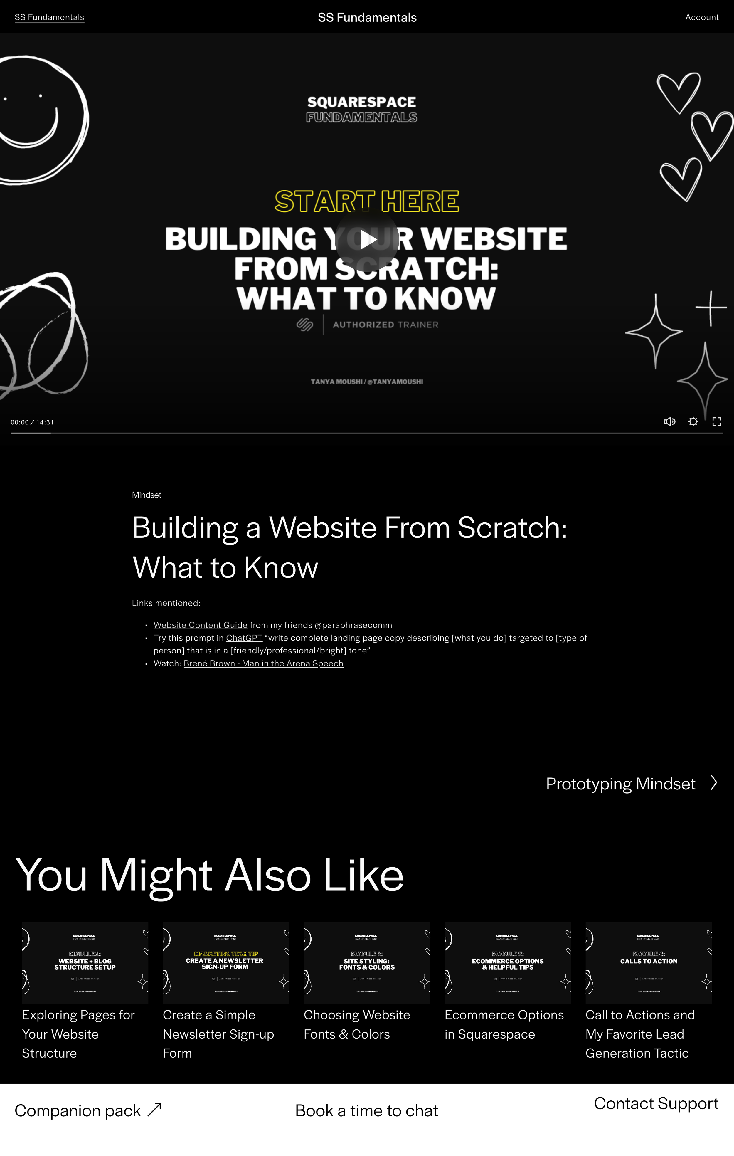 Screenshot of building a website from scratch using SS Fundamentals Course