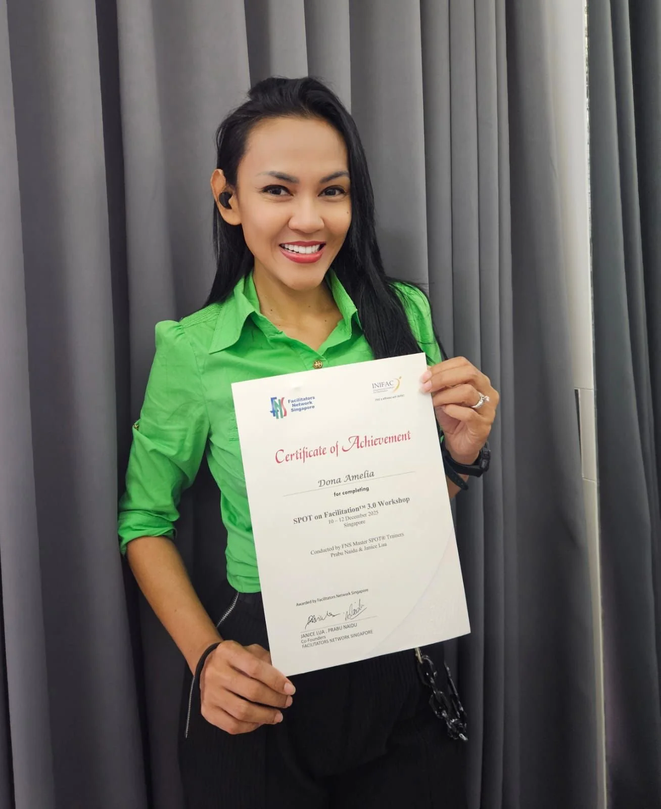 Dona Amelia completed 3-days SPOT (Space, Process, Outcome, and Time) Certification