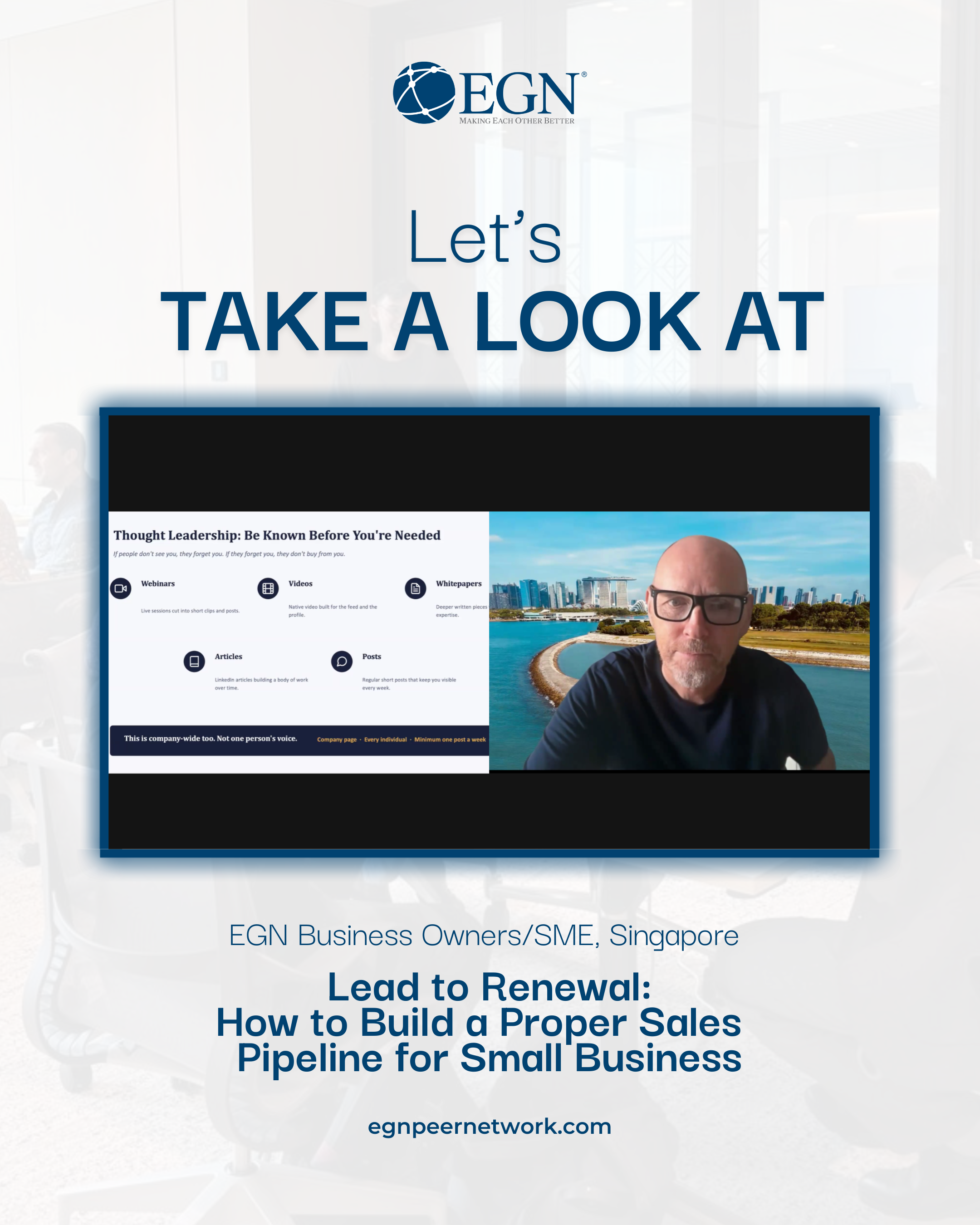 Post Event: Lead to Renewal: How to Build a Proper Sales Pipeline for Small Business