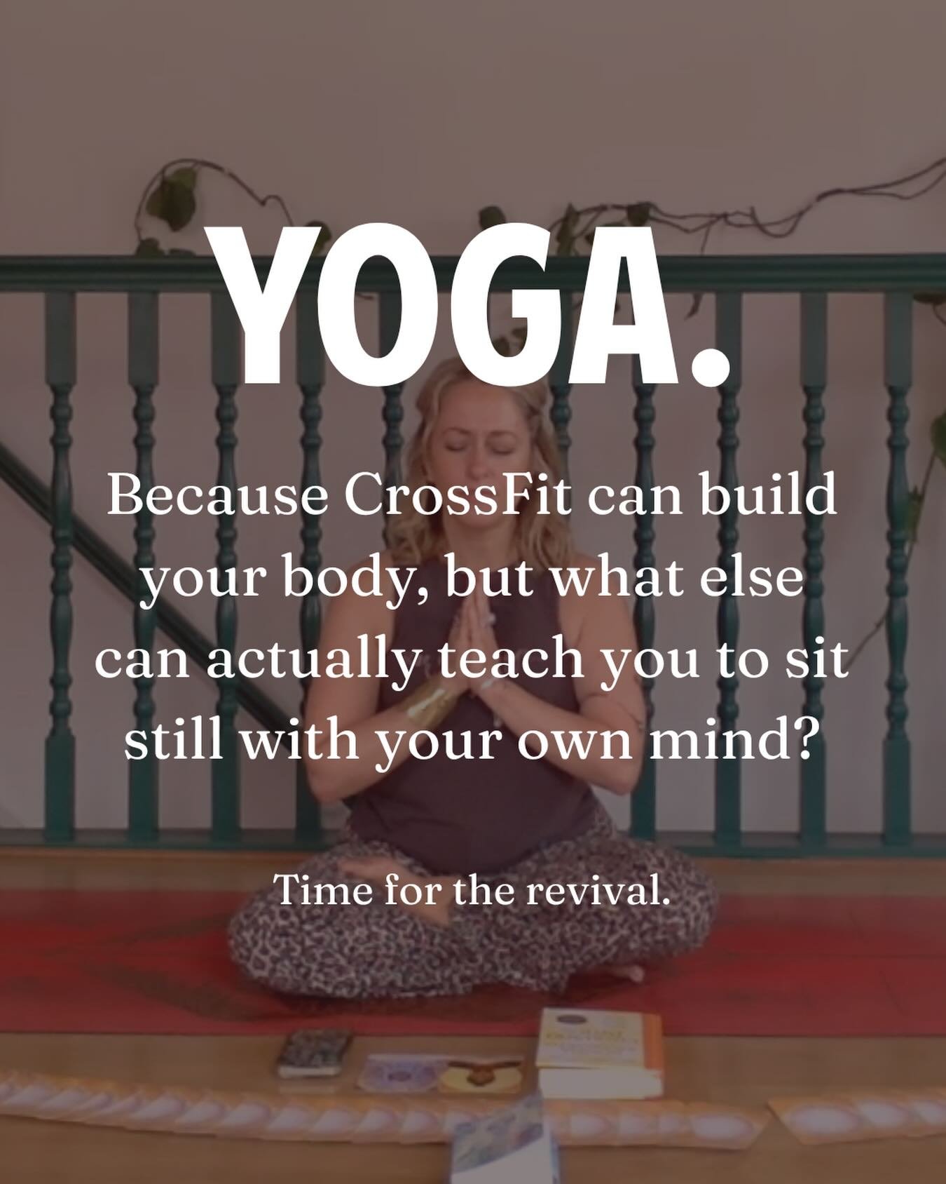 CrossFit will absolutely build your body. Nobody&rsquo;s arguing with that.

But building the body was never the whole point of yoga. It&rsquo;s a 5,000 year old toolkit for something much bigger: making peace with yourself, connecting to something b