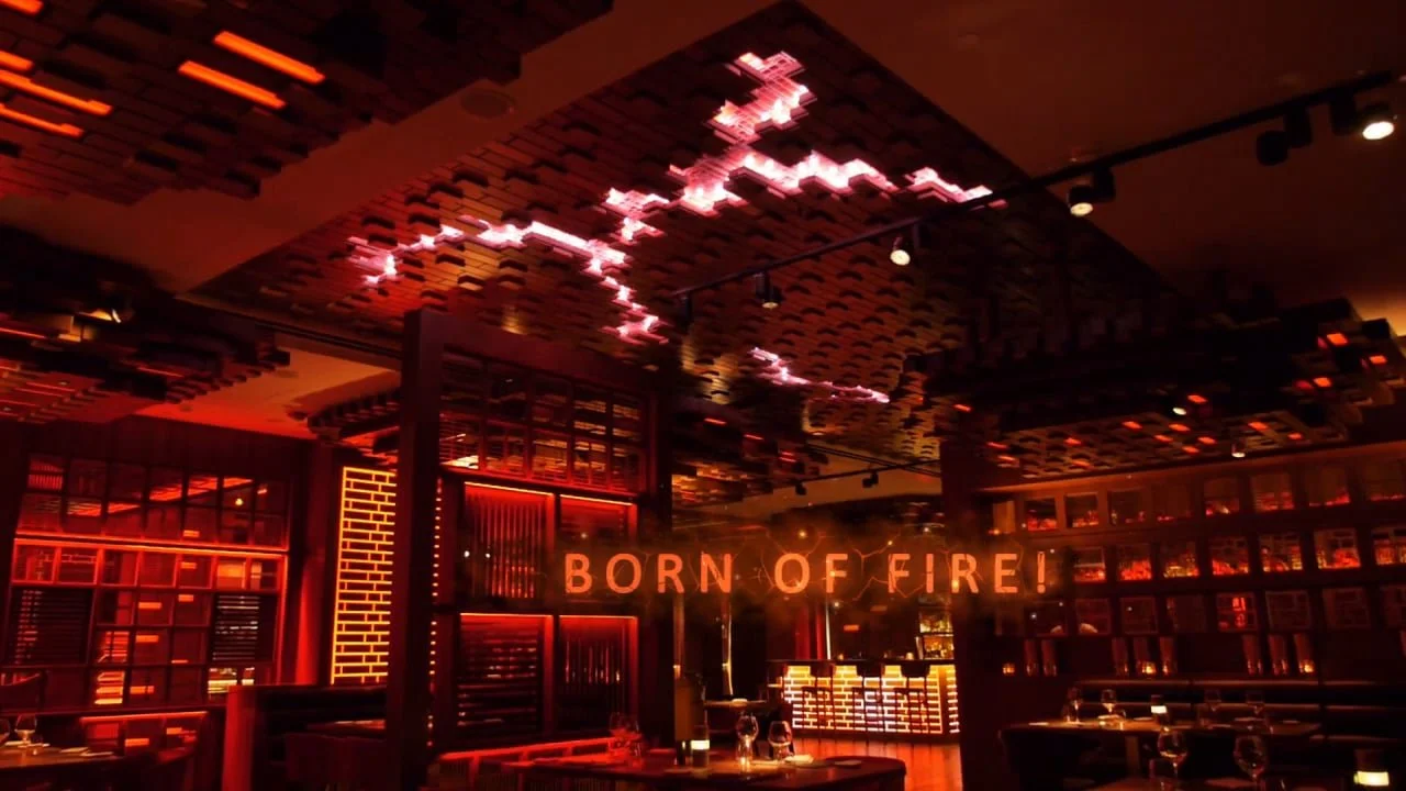 Created by artist and designer Henry Chebaane to deliver a 21st century steakhouse based on millennia-old cultural traditions from the Caucasus and Caspian regions. FIREWORKS urban kitchen: a bar and dining concept born of fire! Inside the luxury hot
