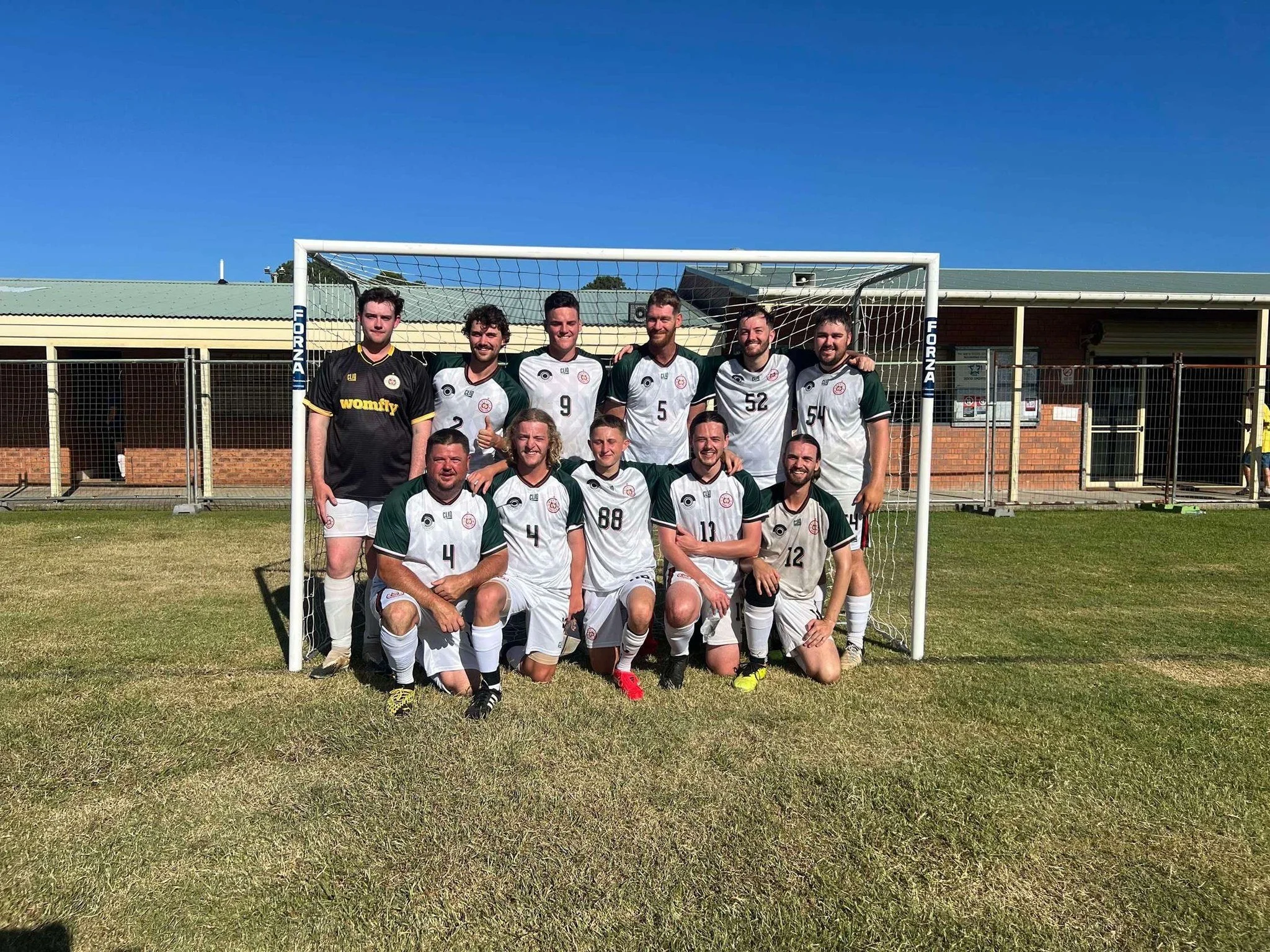 2025 Womfly FC Back: Connor Doran, Hugh Olney, Brock Cameron, Sam Cameron, Josh Thompson, Brodie Caton  

 Front: Geramy Seymour, Jack Atkins, Zak Seymour, Tom Browning, Isaac Maginnis

