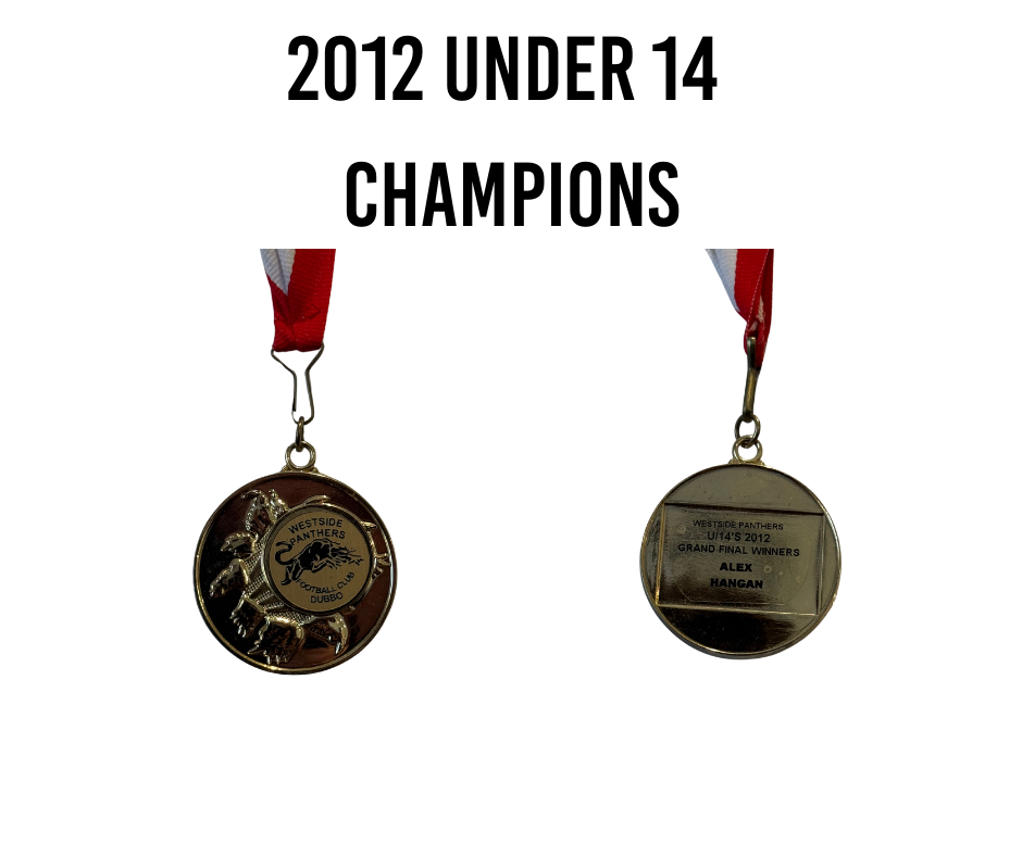 2012 Under 14's Champions Medal (Westside)