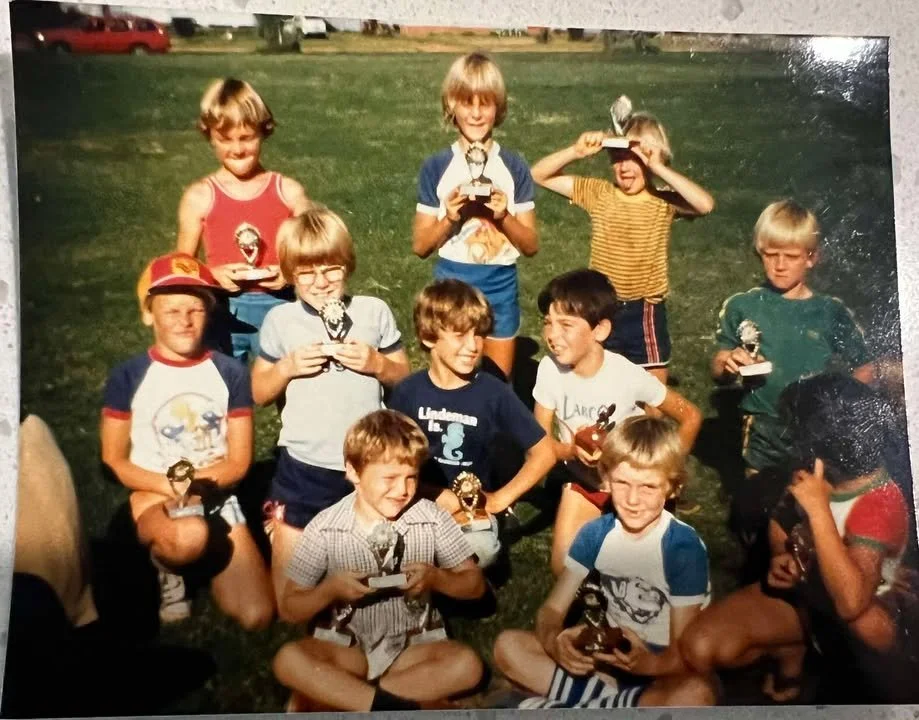 1980's Prenetation day   
Wayne Barber, Grant Davis, Jamie Stevens, Billy Jo Bell, Graeme Reynolds, Steve Faggotter and James Spilsbury.
