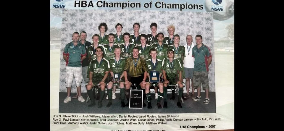 2007 U18's Champions of Champions  
Coach/Managers: Paul Stimson, Steven Tibbins, Jim Auld, Pat Auld 

Back Row: Josh Williams, Alister Winn, Daniel Rootes, Jarad Rootes, James Stimson 
Middle Row: Marty Raines, Brad Cameron, Jordan Winn, Oscar Jones